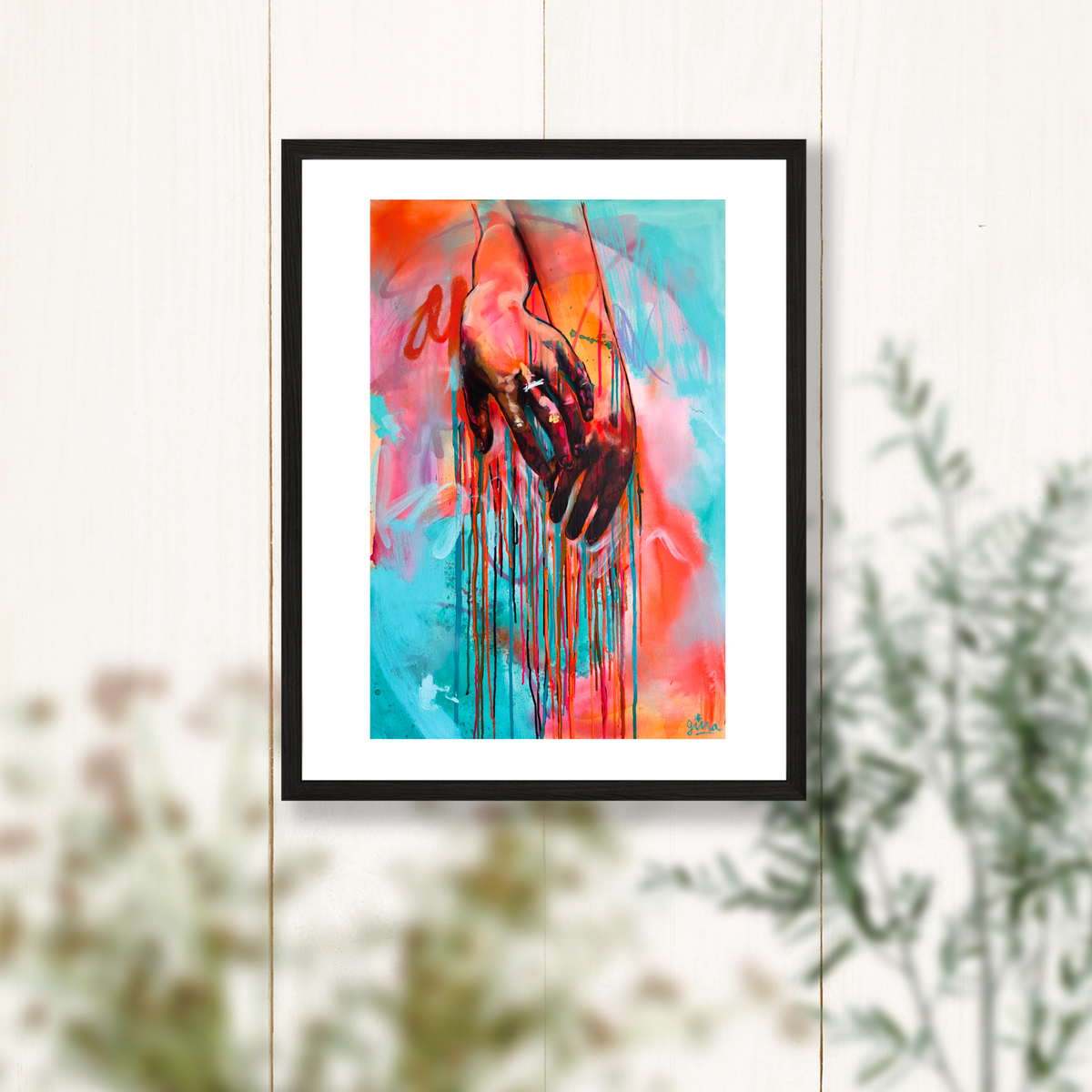 "Together" - Hands Painting Art Print - 11x14 inches