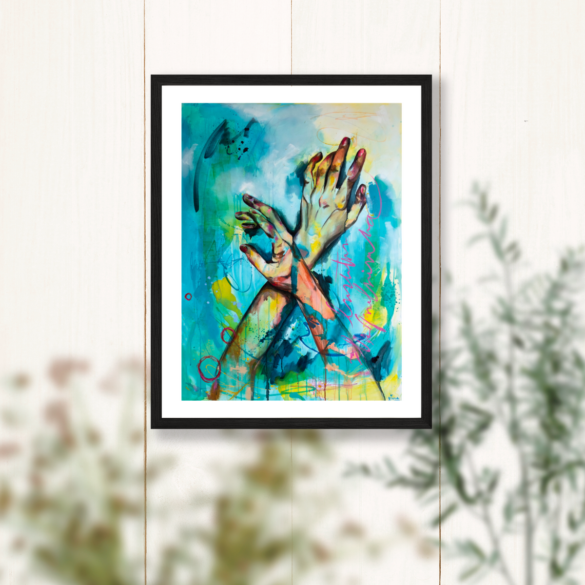 "Hope" - Hands Painting Art Print - 11x14 Inches