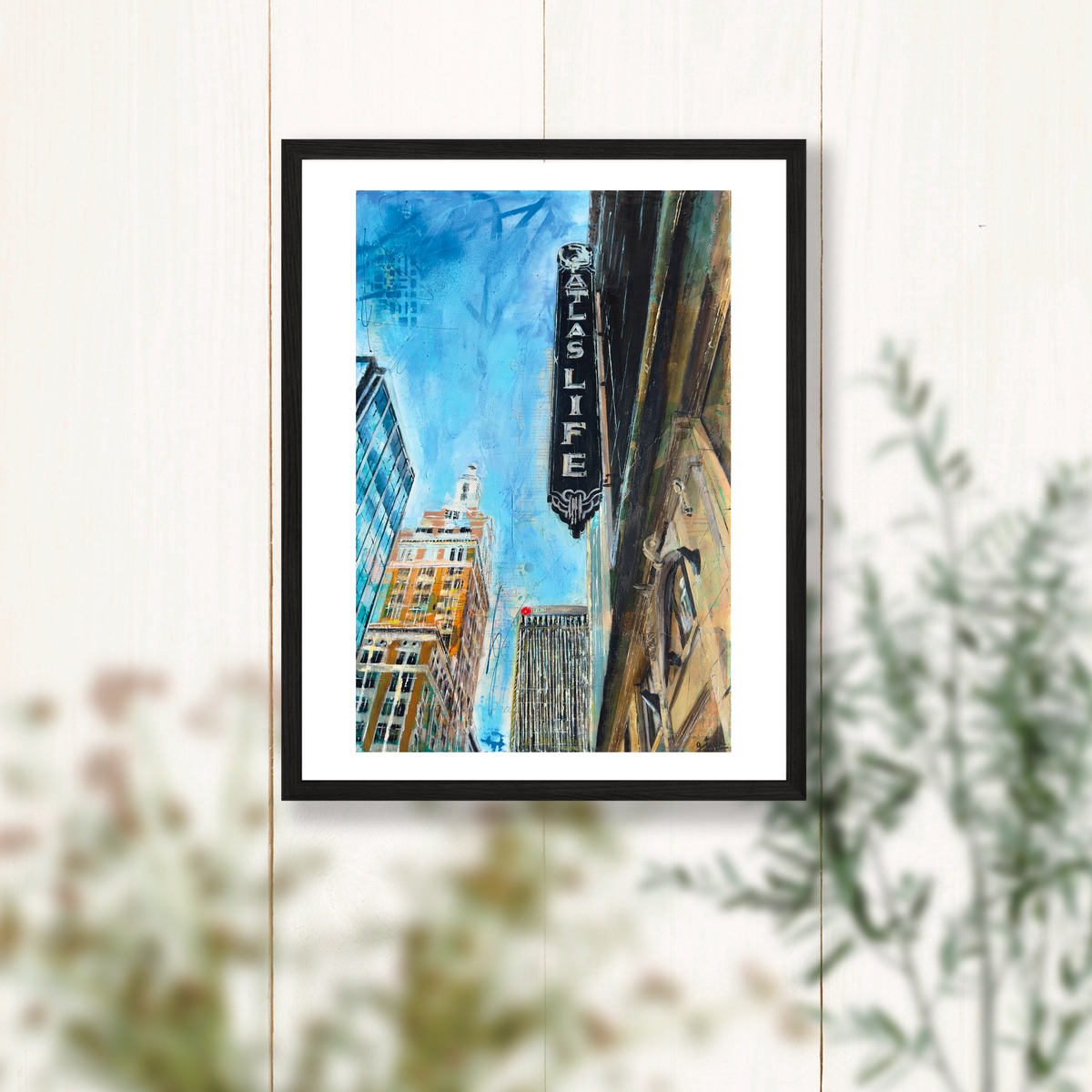 Downtown Tulsa Street View Art Print - 11x14 inches