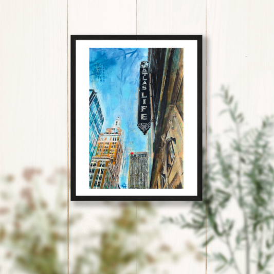 Downtown Tulsa Street View Art Print - 11x14 inches