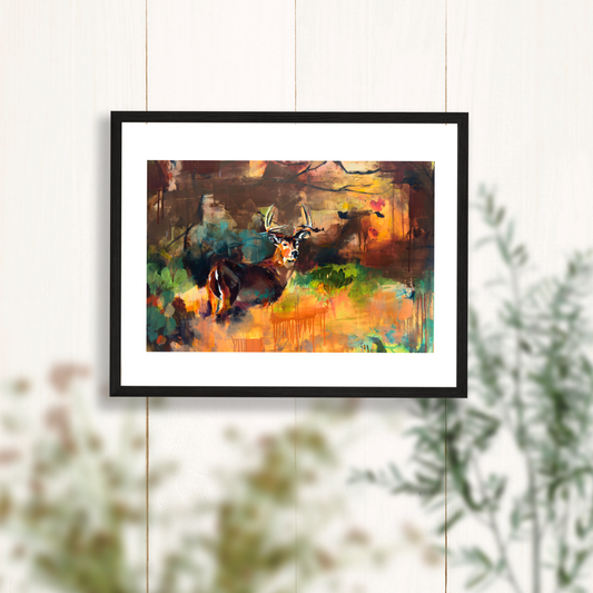 "Copper Dreams" - Deer Painting Art Print - 11x14 inches