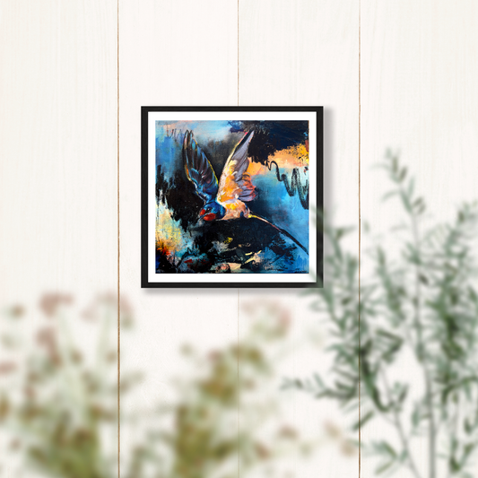 "Led, Not Lost" - Swallow Bird Art Print - 8x8 Inches